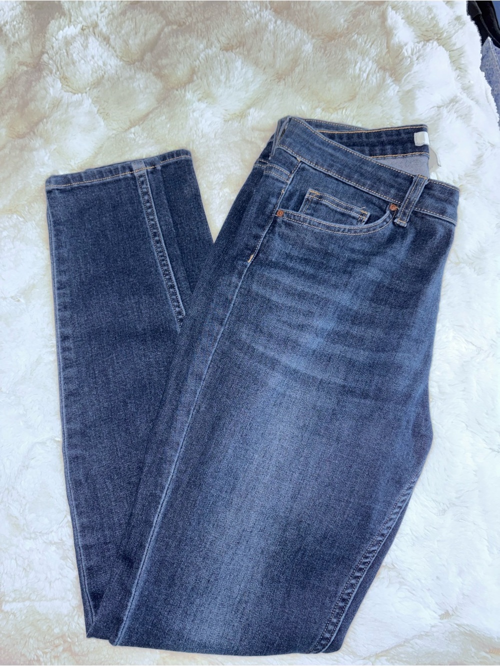 H&M Dark Blue Denim Jeans with Tan Stitching